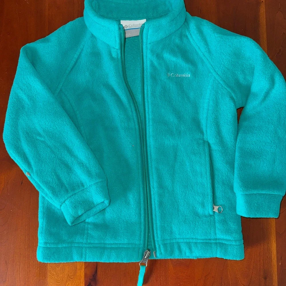 Columbia Teal Zip-Up Fleece Pullover - Picture 1 of 4